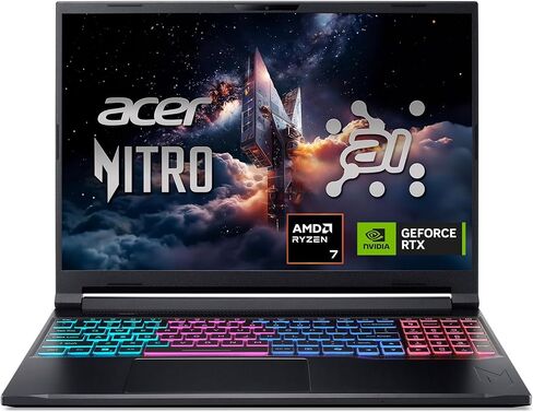 Acer Nitro v 16S AI Gaming Captop | AMD Ryzen 7 260 معالج | NVIDIA GEFORCE RTX 5060 LAPTOP GPU (572 AI TOPS) | 16 "Wuxga IPS 180Hz Display | 32GB DDR5 | 1TB GEN 4 SSD | WI-FI 6 | ANV16S-41-R2AJ in Kuwait