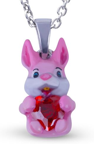 Panda Cat Dog Monkey Monkey Dragon Butterfly Animal Cartoon 925 Sterling Silver Fild Cute 3D Netlace قلادة قلادة تمسك قلبي العقيق الأحمر 18 "سلسلة مجوهرات Kawaii in Kuwait