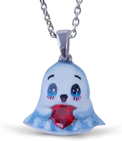 Panda Cat Dog Rabbit Monkey Dragon Butterfly Animal Cartoon 925 Sterling Silver Cute 3D Enamel Pendant Necklace Hold My Heart Red Garnet 18" Chain Kawaii Jewelry in Saudi Arabia