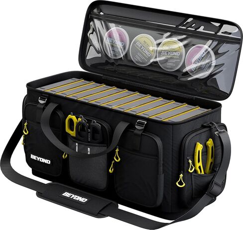 Beyond Fishing Hauler Tackle Bags - Water Resistant With Hard Molded Bottom - Perfect for Fresh Water & Salt Water Fishing Tackle Storage - Holds Tackle Boxes and Fishing Gear in Saudi Arabia