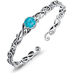 خمر أوراق الجمشت الكفة الإسورة 925 فضة ، لذيذ 8 مللي متر على شكل دائري سوار جمشت البوهيمي مجوهرات للنساء in Kuwait