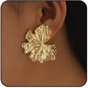 Gold Statement Earrings for Women Big Gold Earrings Chunky Silver Earrings Large Flower Statement Earrings Long Drop Dangle Earring Silver Gold Chunky Jewelry in Kuwait