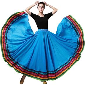 Women's Lyrical Dance Skirt - Chiffon Swing Long Skirt for Mexican & Flamenco Dance in Kuwait