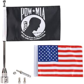 دراجة نارية سارية العلم وعلم أمريكي - 6 "× 10" علم الولايات المتحدة الأمريكية مزدوج الوجه مع الأعلام مع رفوف الأمتعة الأنبوبية لـ Harley Honda Goldwing CB VTX CBR Yamaha إلخ. in Kuwait