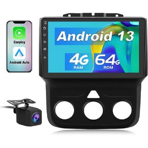 Car Radio for Dodge Ram 1500 2500 3500 2013 2014 2015 2016 2017 2018,Android 13 2G+32GB Head Unit for Ram, 9 inch Touch Screen Wireless CarPlay/Android Auto GPS WiFi,SWC, FM, AM(Only fit Manual AC) in Kuwait
