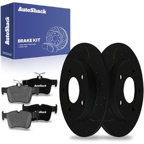 Autoshack Rear Brake Kit Replacement for 2005-2013 Mazda 3 2013 Mazda 3 Sport 2.0L 2.5L FWD Disc Brake Rotors with Ceramic Brake Pads 10.4" (265.0 mm) CBO413671095 in Kuwait