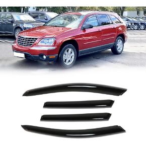 نوافذ حافة لعام 1999-2005 فولكس واجن VW Jetta ، حرس الأمطار خارج القناة الدروع ، تنفّف Deflector Shade Wind Dark Smoke 2000 2001 2003 2004 ، Tape-On Outside-Mount ، 4pcs in Kuwait