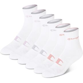 Champion Unisex 6-Pack Multi Logo Print Crew Socks (Assorted - White) in Saudi Arabia