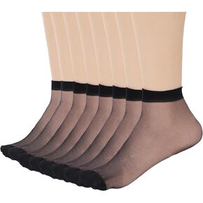 20 Pairs Women's Ankle High Sheer Socks for Women Soft & Thin Nylon Socks Nude Ankle Stocking with Reinforced Toe in Kuwait
