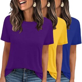 Lookface 3 Pack Womens Basic Tirts Summer Tops 2025 Short Sleeve Tees Comfy Discal Vacationals in Kuwait