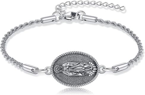 YAFEINI St Benedict Bracelet 925 Sterling Silver Saint Benedict Catholic Mother's Day Jewelry for Women Mom Men in Saudi Arabia
