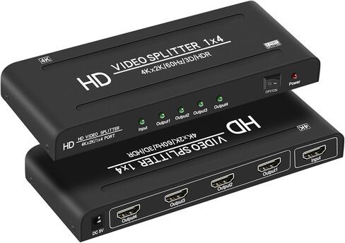 4K@60Hz 1x2 HDMI Splitter 1 in 2 Out ، RGB 4: 4: 4 ، 18 gbps ، 2 Port Ported HDMI 2.0 splitters للشاشات المزدوجة ، ودعم الازدواجية/مرآة/نسخ شاشات (لا تمتد) لسيارات Xbox ، PS5/HDTV in Kuwait