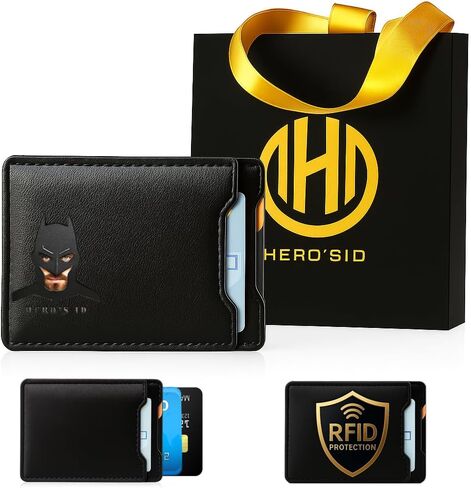 Leather Bat Wallet - Personalized wallet Man Woman, Superhero Mask - Slim Card Holder, Bat ID Heroic wallet- Unique Holiday Gift Birthday, Anniversary, for Dad, Husband, Boyfriend, Wife, Father's day in Saudi Arabia