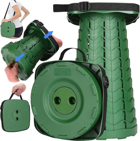 2 Pack Square Collapsible Stool, 400lbs Max Weight, Lightweight But Sturdy, Portable Retractable Folding Telescoping Foldable Camping Stool for Adults Outdoor Fishing Hiking BBQ in Kuwait