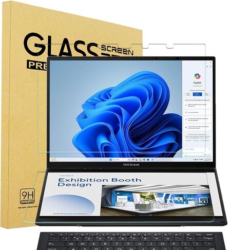 I-Tensodo 2 حزمة حزمة شاشة زجاجية مقسّمة لعام 2025 ASUS Zenbook Duo 2-in-1 كمبيوتر محمول مزدوج 14 بوصة OLED (UX8406) اللمس المحمول ، صلابة 9H ، HD Clear ، مضاد للقرعة in Saudi Arabia