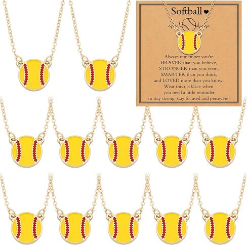 Quelay 12 Set Sports Necklaces Team Gift Inspirational Jewelry Pendant Charm for Women Coach Party Favors in Saudi Arabia