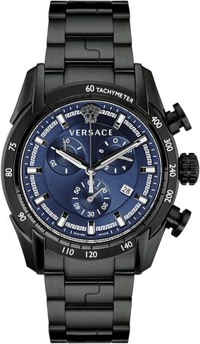 Versace V-Ray Collection Mens Mens Watch Watches مع حزام أزرق واتصل يضم علبة من الفولاذ المقاوم للصدأ in Kuwait