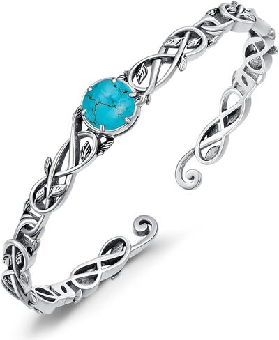 خمر أوراق الجمشت الكفة الإسورة 925 فضة ، لذيذ 8 مللي متر على شكل دائري سوار جمشت البوهيمي مجوهرات للنساء in Kuwait