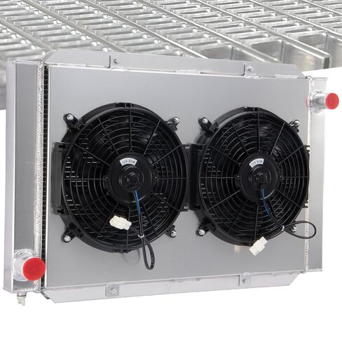 # 209000 Airboat Radiator Universal Radiator Replacement for Airboat 31" x 21" Water Cooler Upgrade 2-Rows High Performance Aluminum Cooling Radiators Shroud Fan Kit in Saudi Arabia