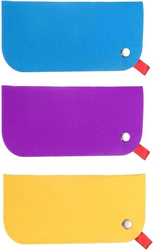 HARFINGTON 3pcs Soft Eyeglasses Bag Portable Felt Glasses Case Sunglasses Storage Pouch Case Holder, Green, Pink, Purple in Saudi Arabia