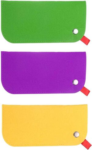 HARFINGTON 3pcs Soft Eyeglasses Bag Portable Felt Glasses Case Sunglasses Storage Pouch Case Holder, Green, Pink, Purple in Saudi Arabia