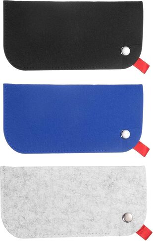 HARFINGTON 3pcs Soft Eyeglasses Bag Portable Felt Glasses Case Sunglasses Storage Pouch Case Holder, Green, Pink, Purple in Saudi Arabia