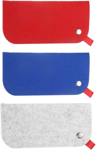 HARFINGTON 3pcs Soft Eyeglasses Bag Portable Felt Glasses Case Sunglasses Storage Pouch Case Holder, Green, Pink, Purple in Saudi Arabia