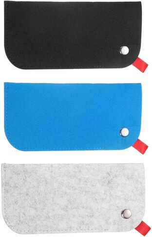 HARFINGTON 3pcs Soft Eyeglasses Bag Portable Felt Glasses Case Sunglasses Storage Pouch Case Holder, Green, Pink, Purple in Saudi Arabia