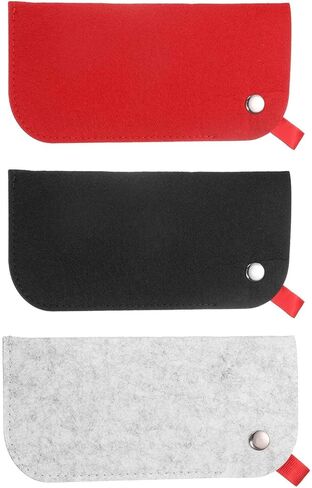 HARFINGTON 3pcs Soft Eyeglasses Bag Portable Felt Glasses Case Sunglasses Storage Pouch Case Holder, Green, Pink, Purple in Saudi Arabia