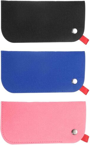HARFINGTON 3pcs Soft Eyeglasses Bag Portable Felt Glasses Case Sunglasses Storage Pouch Case Holder, Green, Pink, Purple in Saudi Arabia