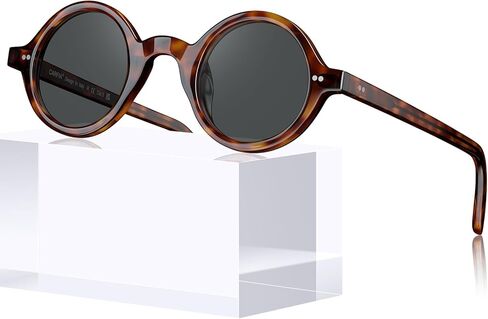 Carfia Retro Acetate Small Face Hassions Polarized Runglasse for Men Cools Classic Round Sun Glasses CA2501 in Saudi Arabia