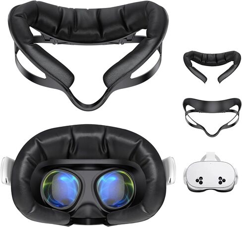 for Meta/Oculus Quest 3S Face Pad Cover with Nose Pad, Soft PU Leather Foam Cushion Pad Air-Circulation Design Facial Interface Accessories Replacement (Not Fit Quest 3) in Saudi Arabia
