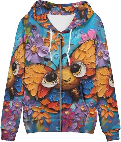 Pinup Angel Womens zip up Sweatshirts Art Animal Animal Paint in Saudi Arabia