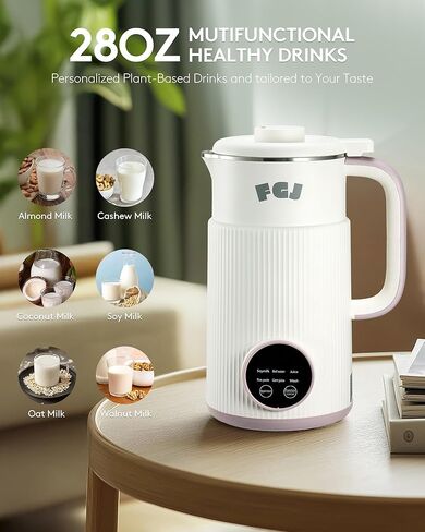 آلة صانع الحليب الجوز 28 أوقية ، 6 في 1 خلاط صانع الحليب الصويا ، مزيج من الفولاذ المقاوم للصدأ للشوفان ، اللوز ، الحليب النباتي ، آلة الصويا التلقائية مع تأخير البدء/الحفاظ على الماء/الغليان/التنظيف الذاتي in Kuwait