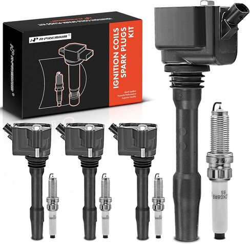 A-Premium Ignition Coils and Spark Plugs Kits Compatible with BMW 340i, 340i GT xDrive, 540i, 540i xDrive, X3, 440i, 440i xDrive, 740i, 640i xDrive, M240i, X4 & Mini Cooper Clubman 6-PC Set in Saudi Arabia