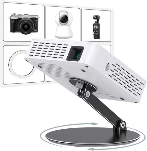 Foldable Projector Stand, Ultra-light Aluminum Alloy Universal Projector Mount with ¼-Inch Screw - 180° Rotation & Height Adjustable, Easy Setup Compact Desk Stand Compatible with Most Projectors in Saudi Arabia