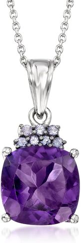 Ross-Simons 5.25 Carat Amethyst and .20 ct. t.w. Tanzanite Pendant Necklace in Sterling Silver in Saudi Arabia
