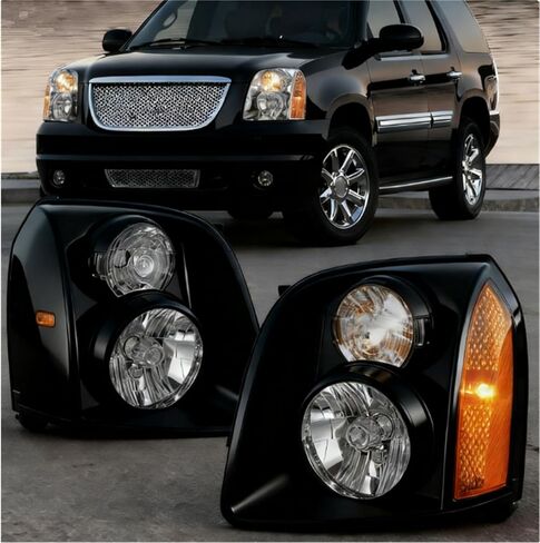 PHILTOP Headlight Assembly, Black Headlights Replacement Compatible with Ranger 2001-2011 Amber Reflector Clear Lens Color in Saudi Arabia
