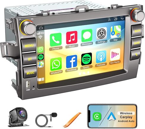 Sterroid 13 Car Stereo لـ Toyota Corolla 2009-2013 مع Carplay و Android Auto ، 9 بوصة دعم الراديو Corolla Buetooth5.2/الصوت التحكم/5G WiFi/GPS/Camera Camera/SWC/FM IPS ، 4+64GBS in Kuwait