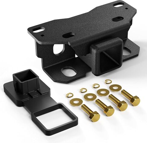 Trailer Hitch Winch Mount with 2" Receiver, Universal Heavy-Duty Winch Plate Bracket for ATV/UTV/SUV/Truck/Pickup, 17000 lbs Towing Capacity, Mounting Cradle, Black in Kuwait