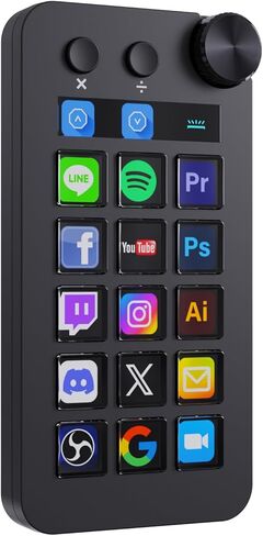 TreasLin VSDinside Stream Controller with 15 Customizable Macro Keypad to Trigger Actions in OBS Twitch YouTube for Content Creators Streaming Deck Compatible with PC & Mac HSV293S Black in Kuwait