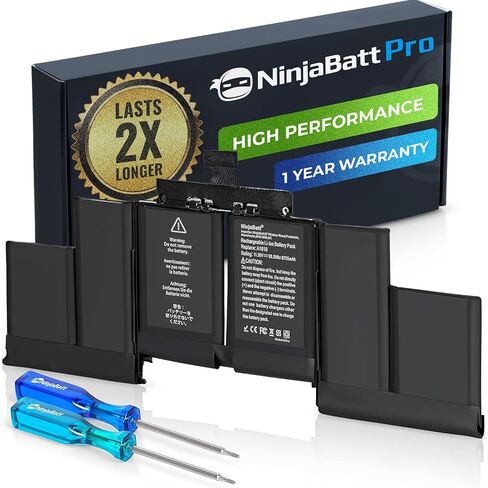 NinjaBatt A1990 Battery Replacement A1953 for Apple MacBook Pro 15 inch [Mid, 2018, 2019] EMC 3215/3359 – High Performance [84.36Wh/11.40V/7400mAh] in Saudi Arabia
