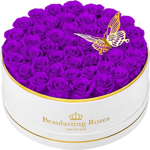 Preserved Roses 47-Piece Forever Real Roses in Suede Box Flowers for Delivery Prime Preserved Flowers Gift for Wife Mothers Day Valentines Day (Red) in Saudi Arabia