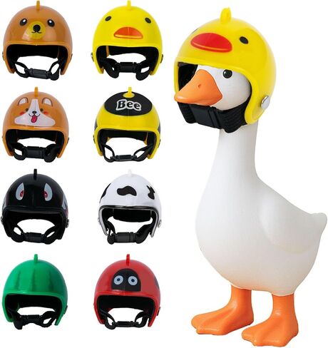 12 PCS Mini Desk Goose Outfits 7 Inch Magnetic Goose Statue Key Holder Clothes Mini Porch Goose Knitted Hats with Adjustable Strap and Bib for Table Decor in Saudi Arabia