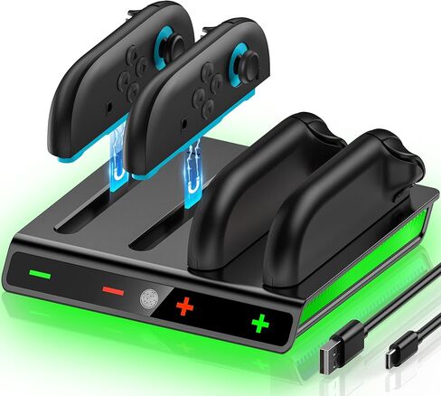 Charging Dock Compatible with Nintendo Switch 2 (2025) for Joycon Controller Charging, 4 in 1 Joypad Charger for Switch 2 Joy Con Fast Charger Stand Station Accessories in Kuwait