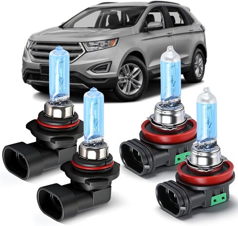 OQSNCV Fit for Ford Edge (2007-2010 & 2015-2023) Halogen Headlight Bulbs,9005 High Beam + H11 Low Beam Headlamp Replacement Bulbs Kit, Pack of 4 in Saudi Arabia