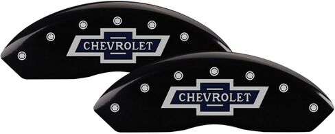 MGP Brake Caliper Covers Compatible with 2019-2025 Chevrolet Silverado, Tahoe, Suburban - Red Powder-Coated Finish, Engraved Chevy Logo, Aluminun Front and Rear Caliper Covers (Set of 4) in Saudi Arabia