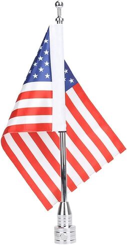 Motorcycle Flagpole Mount and American Flag - 6" x 10" Premium Double Sided USA Flag with Flags Flagpole for 1/2" Tubular Luggage Racks for Harley Honda Goldwing CB VTX CBR Yamaha Etc in Kuwait