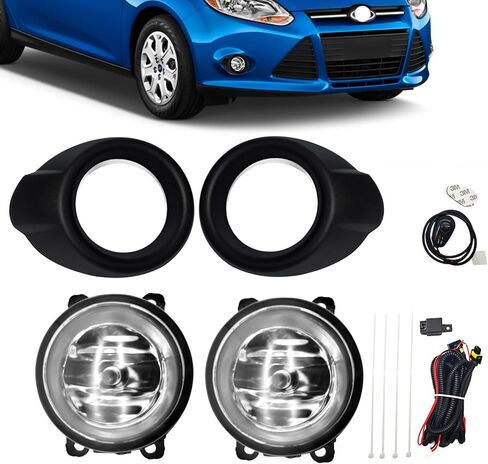 Fog Lights Compatible With 2012 2013 2014 Ford Focus S/SE/SEL/Titanium Models Front Bumper Lamps w/Light Bulbs in Kuwait