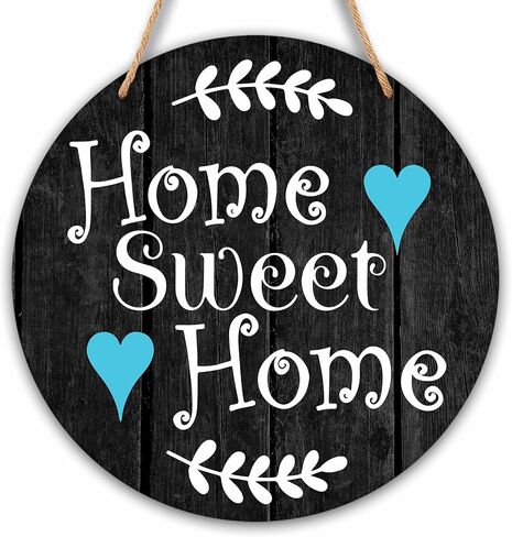 Welcome Sign for Front Door, Spring Round Hanging Sign With Rope, Floral Wall Decor For Farmhouse Home Front Door Porch, Housewarming Gifts for Family Friend, A18 in Kuwait